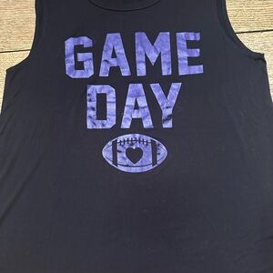 Stylish Black and Purple Game Day Tank Top Size Large.